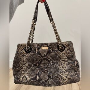 Kate Spade Black and Brown Snakeskin Shoulder Bag